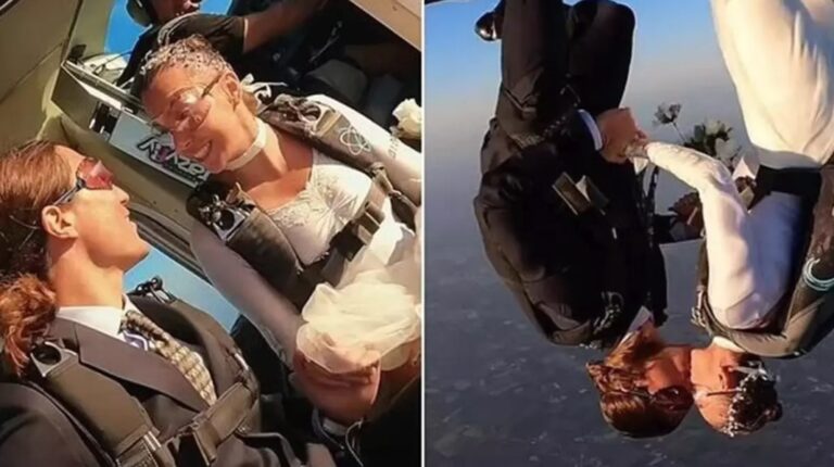 “Adrenalin Dolu Aşk: Dünyanın En Çekici Paraşütçüsü Evlendi”