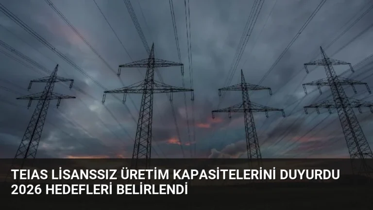 TEIAS Lisanssız Üretim Kapasitelerini Duyurdu 2026 Hedefleri Belirlendi