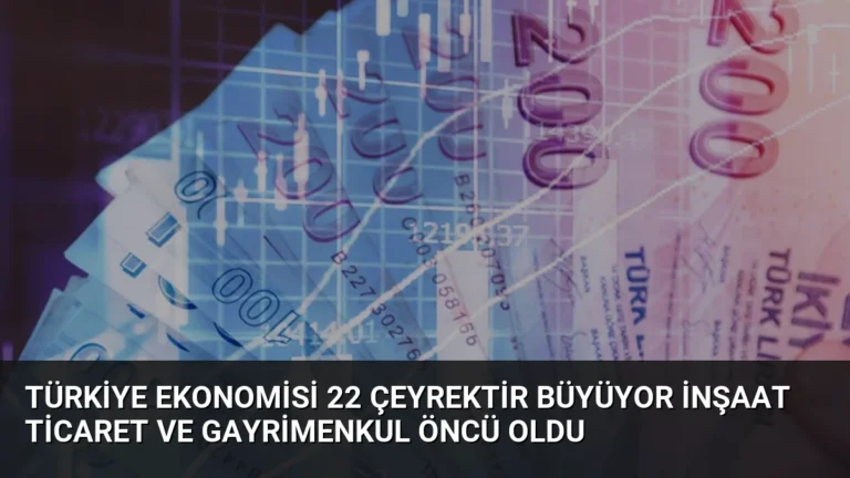Türkiye Ekonomisi 22 Çeyrektir Büyüyor İnşaat Ticaret ve Gayrimenkul Öncü Oldu
