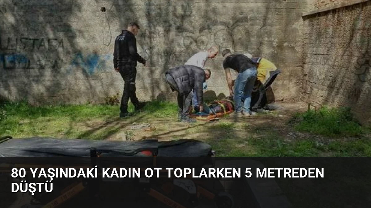 80 Yaşındaki Kadın Ot Toplarken 5 Metreden Düştü