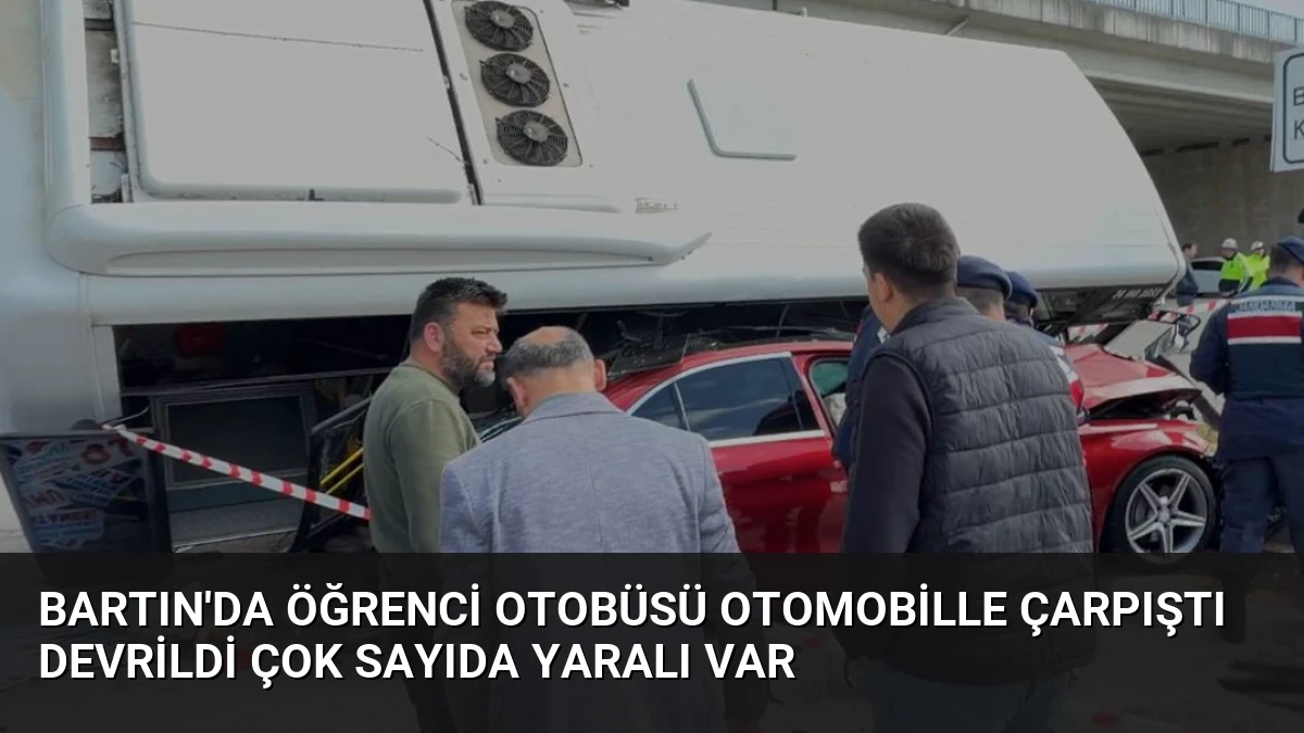 Bartın’da Öğrenci Otobüsü Otomobille Çarpıştı Devrildi Çok Sayıda Yaralı Var