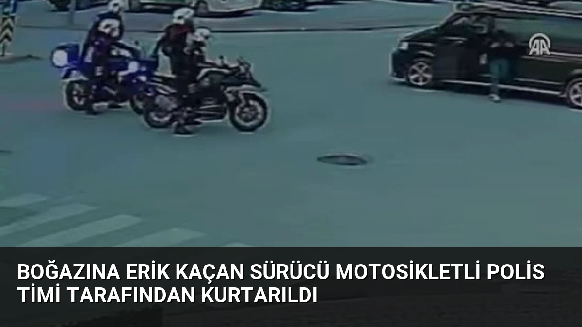 Boğazına Erik Kaçan Sürücü Motosikletli Polis Timi Tarafından Kurtarıldı