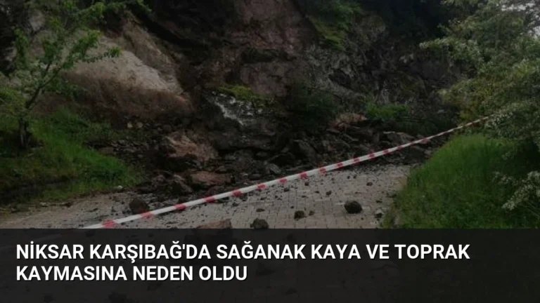 Niksar Karşıbağ’da Sağanak Kaya ve Toprak Kaymasına Neden Oldu