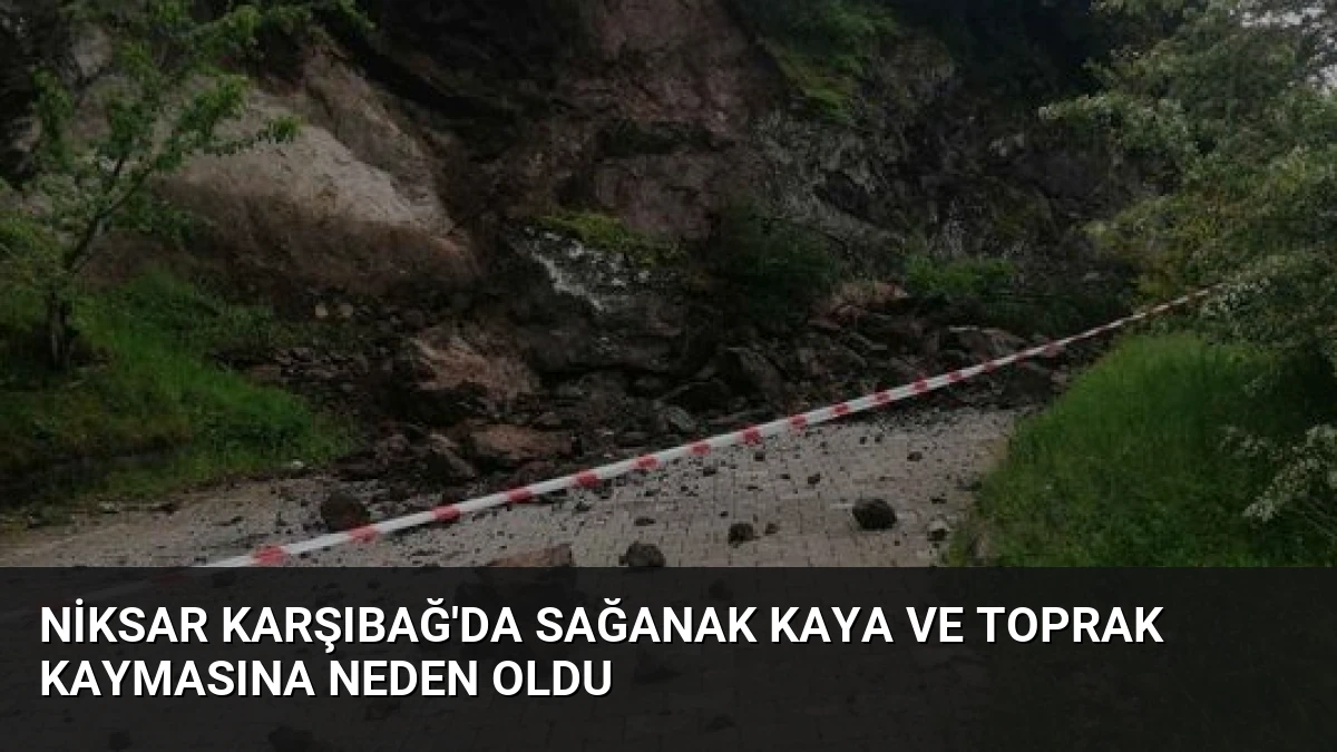 Niksar Karşıbağ’da Sağanak Kaya ve Toprak Kaymasına Neden Oldu