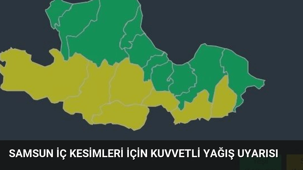 Samsun İç Kesimleri İçin Kuvvetli Yağış Uyarısı