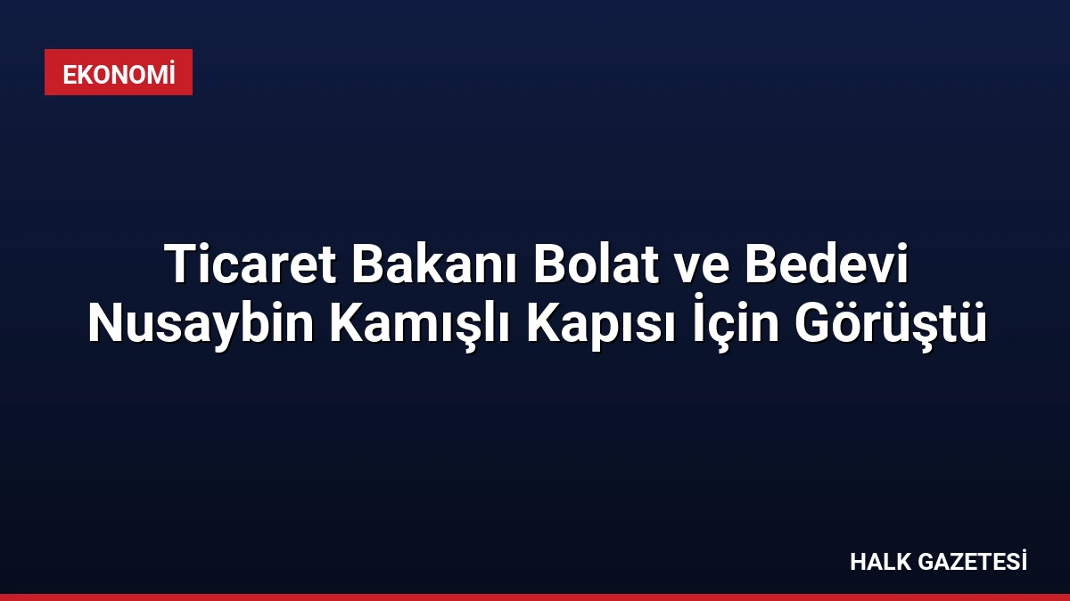 Ticaret Bakanı Bolat ve Bedevi Nusaybin Kamışlı Kapısı İçin Görüştü