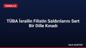 TÜBA İsrailin Filistin Saldırılarını Sert Bir Dille Kınadı