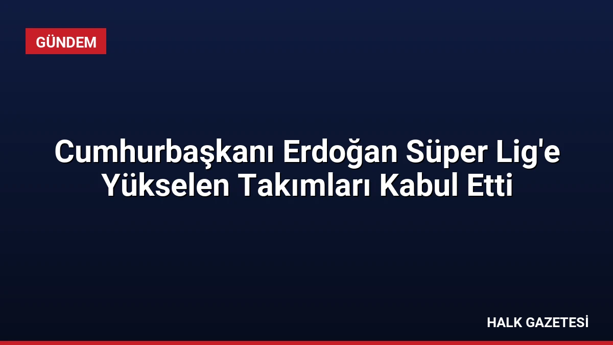 Cumhurbaşkanı Erdoğan Süper Lig’e Yükselen Takımları Kabul Etti