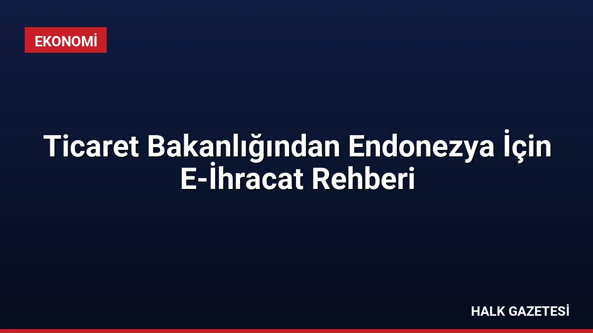 Ticaret Bakanlığından Endonezya İçin E-İhracat Rehberi