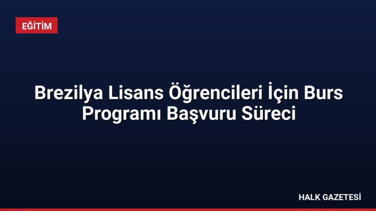 Brezilya Lisans Öğrencileri İçin Burs Programı Başvuru Süreci