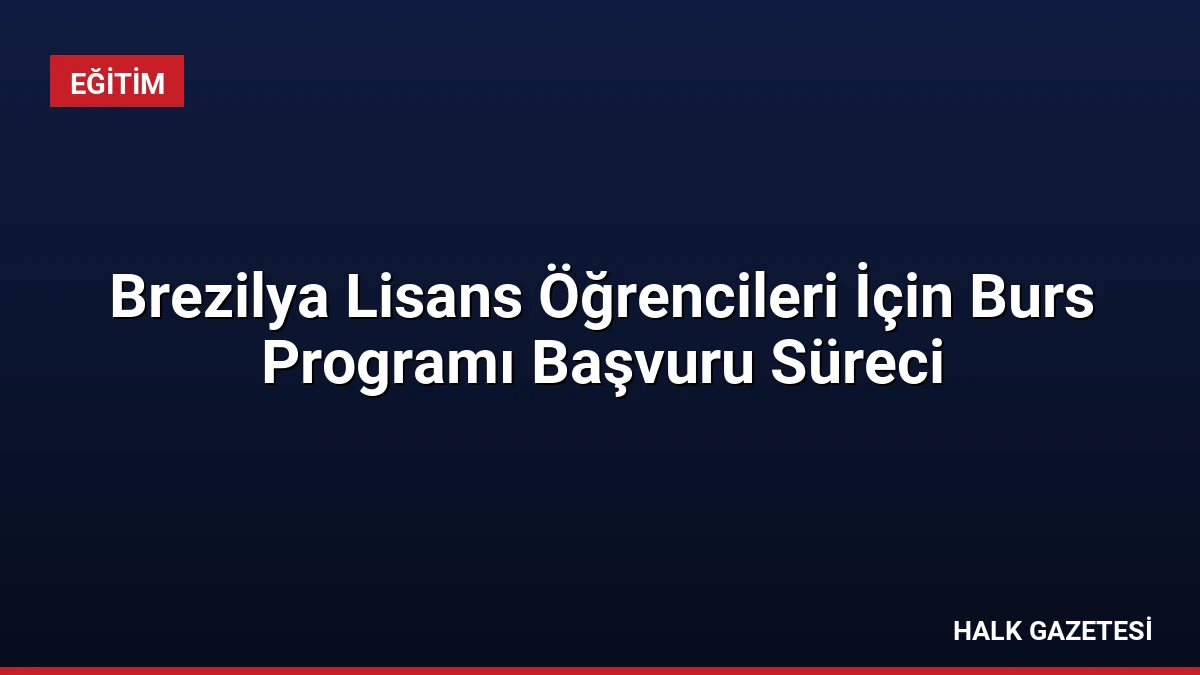 Brezilya Lisans Öğrencileri İçin Burs Programı Başvuru Süreci