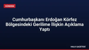 Cumhurbaşkanı Erdoğan Körfez Bölgesindeki Gerilime İlişkin Açıklama Yaptı