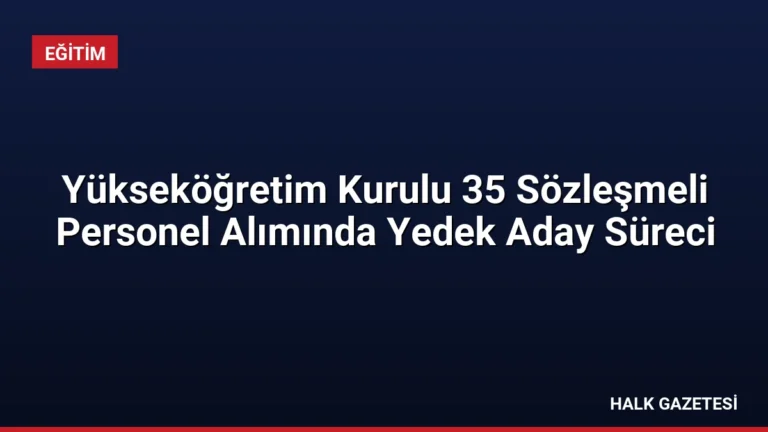 Yükseköğretim Kurulu 35 Sözleşmeli Personel Alımında Yedek Aday Süreci