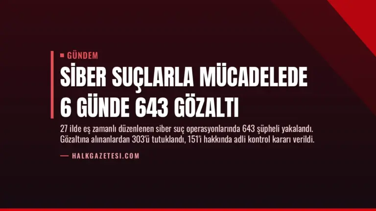 Siber Suçlarla Mücadelede 6 Günde 643 Gözaltı