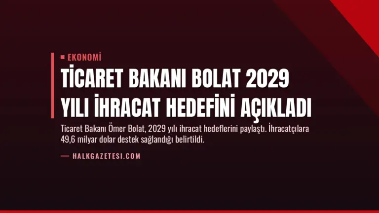 Ticaret Bakanı Bolat 2029 yılı ihracat hedefini açıkladı