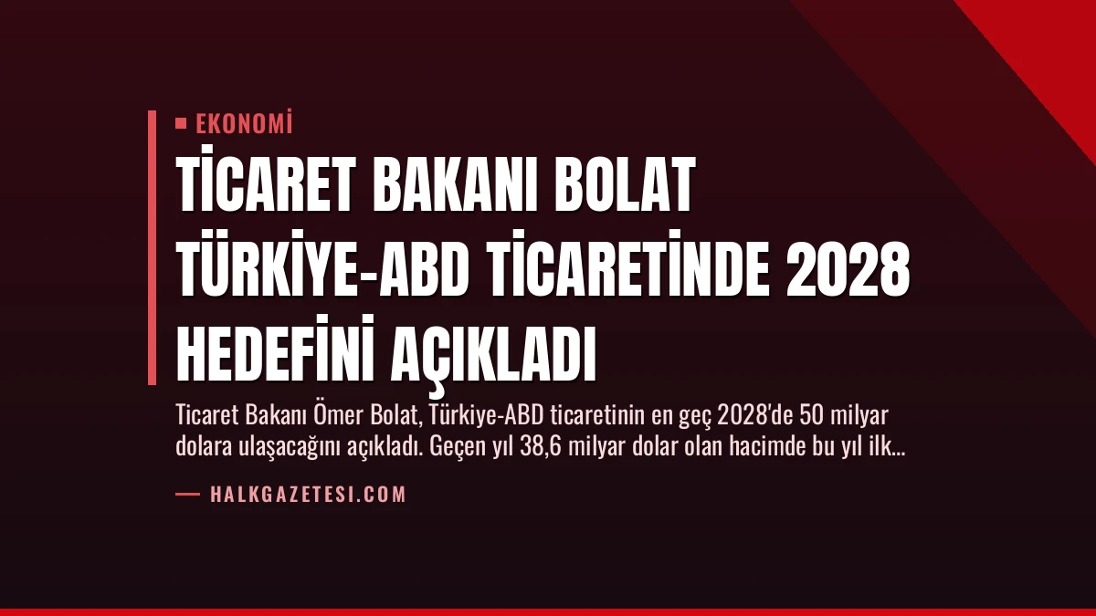 Ticaret Bakanı Bolat Türkiye-ABD Ticaretinde 2028 Hedefini Açıkladı