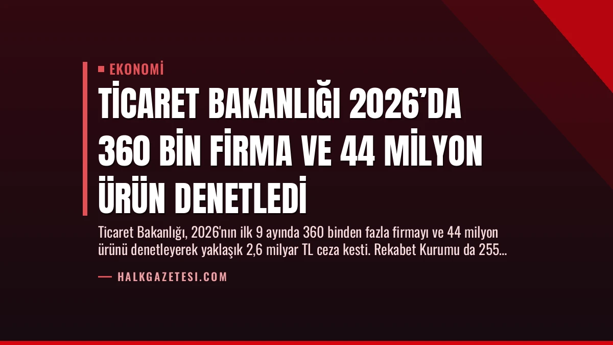 Ticaret Bakanlığı 2026’da 360 Bin Firma ve 44 Milyon Ürün Denetledi