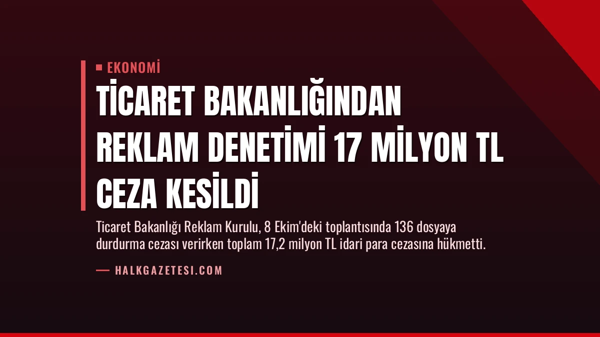 Ticaret Bakanlığından Reklam Denetimi 17 Milyon TL Ceza Kesildi